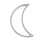 Non-Tarnish 201 Stainless Steel Linking Rings, Moon, Stainless Steel Color, 38x23x1.2mm