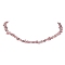 Natural Rose Quartz Chip Beaded Necklace, Stainless Steel Color, 15.94~15.98 inch(40.5~40.6cm)
