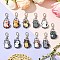 PVC Plastic Pendants Decoration, with Alloy Swivel Clasps, Cat Shape, Mixed Color, 61mm, 11pcs/set