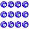 Handmade Lampwork Evil Eye Pendants, Flat Round, Blue, 30x5mm, Hole: 3mm