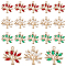 18Pcs 3 Colors Brass Micro Pave Cubic Zirconia Pendants, Light Gold, Long-Lasting Plated, Tree, Mixed Color, 18.5x19x3mm, Hole: 1.5mm, 6pcs/color