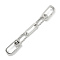 Brass Ends with Chains, Cadmium Free & Nickel Free & Lead Free, Chain Extender, Platinum, 68x8mm