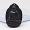 Natural Obsidian Large Cameo Pendants, Buddhist Jewelry Pendants, Buddha, 51~53x35.5~37.5x11~13mm, Hole: 2mm