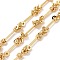 Brass Bar & Knot Link Chains, Unwelded, with Spool, Cadmium Free & Lead Free, Real 18K Gold Plated, 15x8x4mm, 21.5x3x2mm, 6x1.5mm