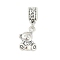 Rack Plating Brass European Dangle Charms, Animal Large Hole Pendants, Lead Free & Cadmium Free, Bear, 28mm, Hole: 4.5mm
