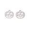 Tarnish Resistant 304 Stainless Steel Charms, Halloween, Pumpkin Jack-O'-Lantern, Stainless Steel Color, 12x12x1mm, Hole: 1.5mm