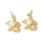 Brass Pendants, Ocean Themes, with ABS Imitation Pearls, Long-Lasting Plated, Cadmium Free & Lead Free, Rack Plating, Real 18K Gold Plated, with Jump Ring, Starfish, 14x12x5.5mm, Hole: 3.5mm