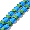 Handmade Lampwork Beads Strands, Fish, Dodger Blue, 20~21x12~12.5x7.5~10.5mm, Hole: 1.2mm, about 20pcs/strand, 16.26 inch(41.3cm)