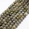 Faceted Natural Labradorite Beads Strands, Round, 6mm, Hole: 1mm, about 62pcs/strand, 14.8 inch