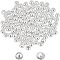 UNICRAFTALE About 100Pcs Silver Spacer Beads 304 Stainless Steel Loose Beads 1.8mm Small Hole Round Spacer Beads for DIY Bracelets Necklaces Jewelry Making Craft