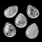 Natural Quartz Crystal Pendants, Rock Crystal Pendants, Teardrop Charms, 35.5x25x8.5mm, Hole: 1mm