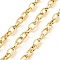 Oxidation Aluminum Cable Chains, Unwelded, with Spool, Golden, 11x7x2mm, about 82.02 Feet(25m)/Roll