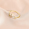 Fashionable Brass Cubic Zirconia Cuff Rings, Letter, Open Rings, Golden, Letter U, Inner Diameter: 16~19mm