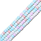 Opaque Spray Painted Glass Bead Strands, Frosted, Flat Round, Mixed Color, 4~4.5x3mm, Hole: 1mm, about 133~135pcs/strand, 15.43 inch~15.75 inch(39.2~40cm)