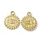 PVD Vacuum Plating 201 Stainless Steel Pendants, with Rhinestone, Flower with Eye Charm, Real 18K Gold Plated, 18.5x15x2.5mm, Hole: 2.5mm