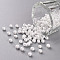 8/0 Glass Seed Beads, Opaque Colors Lustered, Round, Round Hole, White, 8/0, 3mm, Hole: 1mm, about 1111pcs/50g, 50g/bag, 18bags/2pounds