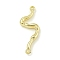 Alloy Connector Charms, Textured Wavy Bar Links, Golden, 29.5x12x3mm, Hole: 1.3mm