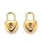 304 Stainless Steel Pendants, Heart Lock, Golden, 19x13x5mm, Hole: 4x6mm
