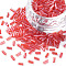 Transparent Colours Luster Glass Bugle Beads, Round Hole, Crimson, 3~8x2mm, Hole: 0.7mm, about 450g/pound