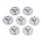 Non-Tarnish 304 Stainless Steel Charms, Laser Cut, Designed Letter Engraved, Flat Round, Stainless Steel Color, Letter.Y, 14x1mm, Hole: 1.2mm