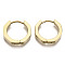 304 Stainless Steel Huggie Hoop Earrings, Ring, Real 18K Gold Plated, 16x17x3mm, Pin: 0.8mm