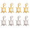8Pcs 2 Colors Rack Plating Brass Pendants, with Jump Ring, Long-Lasting Plated, Cadmium Free & Lead Free, Tortoise, Platinum & Real 18K Gold Plated, 19x12x3mm, Hole: 3mm, 4pcs/color