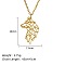 Stainless Steel Geometric Artistic Hollow Animal Pendant Necklaces, Clavicle Chain Necklaces for Women, Golden, Wolf, 17.72 inch(45cm)