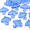 Transparent Acrylic Pendants, Umbrella with Bowknot, Blue, 42.5x38x7.5mm, Hole: 3x3.5mm, about 109pcs/500g