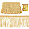 10 Yards 2 Styles Polyester Tassel Ribbon, with Sparkle PET Paillette Beads, Sequins Trim, Gold, 4 inch(100mm), about 5.00 Yards(4.57m)/style