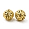 304 Stainless Steel Hollow Round Beads, Golden, 10x9.5mm, Hole: 1mm