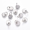 Non-Tarnish 304 Stainless Steel Charms, Stamping Blank Tag, with Jump Rings, Flat Round, Stainless Steel Color, 6x0.7mm, Hole: 3.5mm