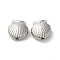 Tarnish Resistant 304 Stainless Steel Beads, Shell Shapes, Stainless Steel Color, 9x9.5x4mm, Hole: 1.5mm