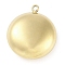 Ion Plating(IP) 304 Stainless Steel Pendants, Manual Polishing, Flat Round Charm, Real 18K Gold Plated, 17.5x15x6.5mm, Hole: 1.5mm