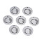 Non-Tarnish 304 Stainless Steel Charms, Laser Cut, Designed Letter Engraved, Flat Round, Stainless Steel Color, Letter.O, 14x1mm, Hole: 1.2mm