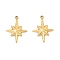 304 Stainless Steel Pendants, Star Charm, Real 18K Gold Plated, 15x11.5x1.8mm, Hole: 1mm
