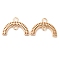 Brass Connector Charms, Hollow Arch Links, Cadmium Free & Nickel Free & Lead Free, Real 18K Gold Plated, 13x18x2mm, Hole: 1.8mm and 2mm