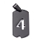 304 Stainless Steel Pendants, Rectangle with Number, Electrophoresis Black, Num.4, 27.5x14.5x1.5mm, Hole: 7.5x3mm