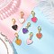 Alloy Enamel Pendant Decorations, Heart with Smiley Face, with Golden Zinc Alloy Lobster Claw Clasps, Mixed Color, 26mm