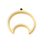 Ion Plating(IP) 304 Stainless Steel Open Back Bezel Pendants, For DIY UV Resin, Epoxy Resin, Pressed Flower Jewelry, Moon, Real 24K Gold Plated, 30.5x30x3mm, Hole: 2mm