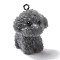 Resin Pendants, With Platinum Iron Loop, Dog, Gray, 28.5x21x26mm, Hole: 2mm