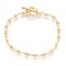 Ion Plating(IP) 304 Stainless Steel Link Chain Bracelets, with Toggle Clasps, Round, Golden, 7-1/2 inch(19cm), 3~3.5mm