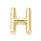 Rack Plating Brass Pendants, Balloon Letter Charm, for Personalized Name Necklaces Making, Long-Lasting Plated, Lead Free & Cadmium Free, Real 18K Gold Plated, Letter H, 22x17x4.5mm, hole: 3x2mm