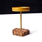 Metal Candle Holders, with Gemstone Basements, Flat Round, 170x70mm
