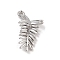 Brass Pave Clear Cubic Zirconia Pendants, Cadmium Free & Nickel Free & Lead Free, Leaf, Platinum, 19x10.5x4mm, Hole: 1.2mm