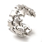 Rack Plating Brass Cuff Rings, Long-Lasting Plated, Lead Free & Cadmium Free, Star, Platinum, Adjustable