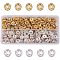 PandaHall Elite 400 pcs Brass Grade B Rhinestone Rondelle Spacer Beads for Jewelry Craft Making, Golden&Silver, 10x4mm, Hole: 2mm