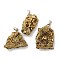 Electroplated Raw Rough Natural Druzy Agate Pendants, Nuggets Charms with Stainless Steel Color Tone Stainless Steel Findings, Gold, 28~30x21~27x9~11mm, Hole: 4.5x3mm