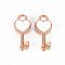 Alloy Pendants, Cadmium Free & Lead Free, with Enamel, Heart Key, Light Gold, Creamy White, 16x7x2mm, Hole: 1.5mm