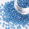 Round Glass Seed Beads, Transparent Colours Rainbow, Round, Aqua, 4mm