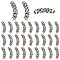 30Pcs Tibetan Style Alloy Curved Tube Beads, Curved Tube Noodle Beads, Long-Lasting Plated, Hollow, Antique Silver, 7x32mm, Hole: 4mm